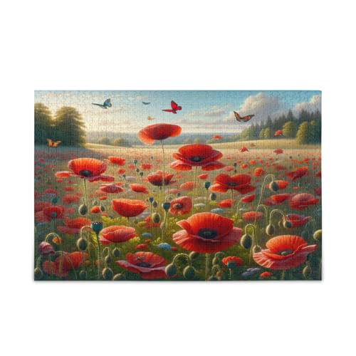 Mohnblumen-Holzpuzzles für Erwachsene, lustige Puzzles, 500 Teile, Puzzle für Familie, 50 x 37 cm Mohnblumen-Holzpuzzles für Erwachsene, lustige Puzzles, 500 Teile, Puzzle für Familie, 50 x 37 cm von RPLIFE