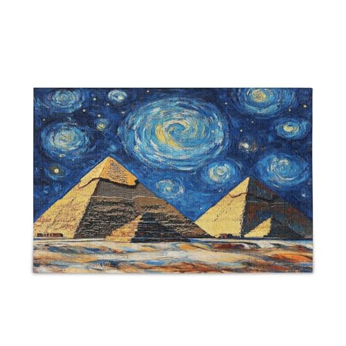 Mystische Pyramiden Sternenhimmel Puzzle Familienpuzzle 500 Teile 50,5 × 37,8 cm von RPLIFE