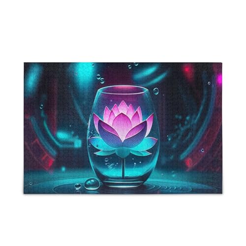 Neon Lotus Erwachsene Holzpuzzles Puzzle Spielzeug 500 Teile Puzzle für Familie 20,5 × 14,22,9 cm Neon Lotus Erwachsene Holzpuzzles Puzzle Spielzeug 500 Teile Puzzle für Familie 20,5 × 14,22,9 cm von RPLIFE