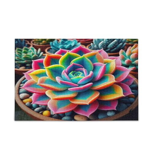 Niedliche, bunte Pflanzenholz-Puzzles, 500-teiliges Puzzle für Kinder, einzigartiges Puzzle, Familienpuzzles von RPLIFE
