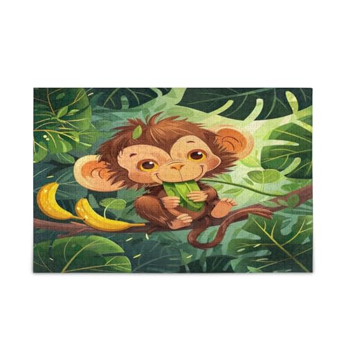 Niedliche Cartoon-Affe Banane grüne Holzpuzzles einzigartige Puzzles 500 Teile Puzzle für Erwachsene 20,5 × 14,22,9 cm Niedliche Cartoon-Affe Banane grüne Holzpuzzles einzigartige Puzzles 500 Teile Puzzle für Erwachsene 20,5 × 14,22,9 cm von RPLIFE