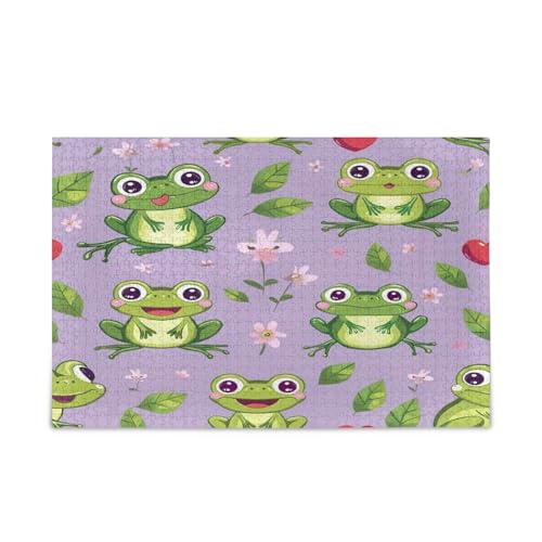 Niedliche Cartoon-Frosch-Puzzle, Holz-Puzzle, Erwachsene, 1000 Teile, Puzzle für Familie, 74 x 70 cm Niedliche Cartoon-Frosch-Puzzle, Holz-Puzzle, Erwachsene, 1000 Teile, Puzzle für Familie, 74 x 70 cm von RPLIFE