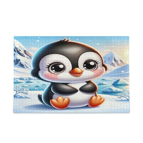Niedliche Cartoon-Pinguin-Familienpuzzles für Kinder und Erwachsene, 1000 Teile Puzzles, schönes Puzzle, Gehirnspiel von RPLIFE