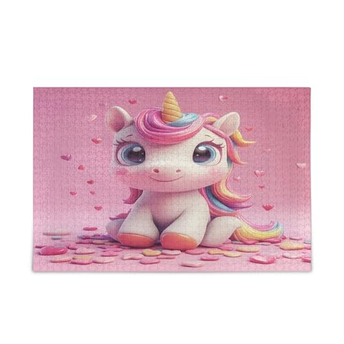 Niedliche Cartoon-Unicon-Puzzles, 1000 Teile, Puzzles für Erwachsene, 74 x 50 cm von RPLIFE