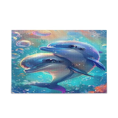 Niedliche Delfin-Puzzles, 500 Teile Puzzles, einzigartige Puzzles, Familienpuzzle von RPLIFE