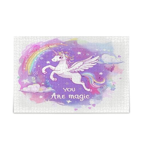 Niedliche Einhorn-Regenbogenwolke Holzpuzzles für Erwachsene, Familienpuzzles, 500 Teile, 50 x 37 cm Niedliche Einhorn-Regenbogenwolke Holzpuzzles für Erwachsene, Familienpuzzles, 500 Teile, 50 x 37 cm von RPLIFE
