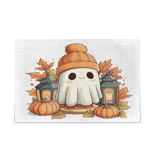 Niedliche Geister, orangefarbene Beanie-Puzzle, Holz-Puzzle, Erwachsene, 1000 Teile, Puzzle für Familie, 74 x 50 cm Niedliche Geister, orangefarbene Beanie-Puzzle, Holz-Puzzle, Erwachsene, 1000 Teile, Puzzle für Familie, 74 x 50 cm von RPLIFE