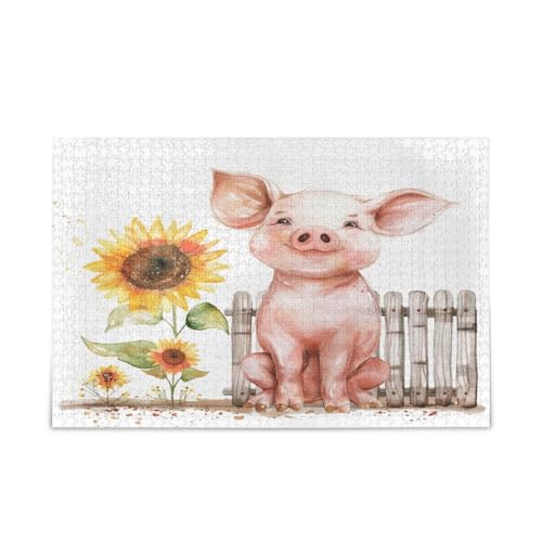 Niedliche Happy Pig Puzzles Einzigartige Puzzles 500 Teile Puzzle für Erwachsene 20,5 × 14,22,9 cm Niedliche Happy Pig Puzzles Einzigartige Puzzles 500 Teile Puzzle für Erwachsene 20,5 × 14,22,9 cm von RPLIFE