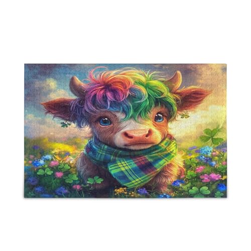 Niedliche Hochlandkuh Blumen Feld Holzpuzzles Puzzles Puzzles 500 Teile für Erwachsene 20,5 × 14,22,9 cm Niedliche Hochlandkuh Blumen Feld Holzpuzzles Puzzles Puzzles 500 Teile für Erwachsene 20,5 × 14,22,9 cm von RPLIFE