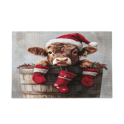 Niedliche Hochlandkuh Holzpuzzles Hübsches Puzzle 500 Teile Puzzle für Familie 20,5 × 14,22,9 cm Niedliche Hochlandkuh Holzpuzzles Hübsches Puzzle 500 Teile Puzzle für Familie 20,5 × 14,22,9 cm von RPLIFE