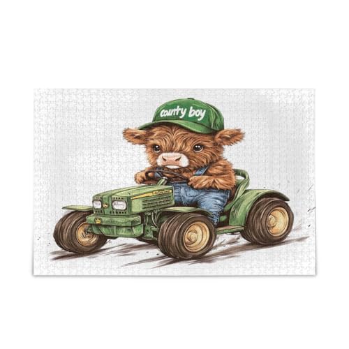 Niedliche Hochlandkuh weiße Holzpuzzles für Erwachsene, 500 Teile, 50 x 37 cm Niedliche Hochlandkuh weiße Holzpuzzles für Erwachsene, 500 Teile, 50 x 37 cm von RPLIFE