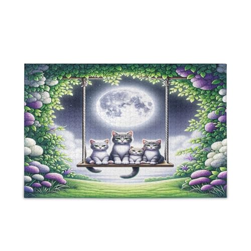Niedliche Katzen Blumen Holzpuzzles Bilderpuzzles 500 Teile Puzzle für Familie 20,5 × 14,22,9 cm Niedliche Katzen Blumen Holzpuzzles Bilderpuzzles 500 Teile Puzzle für Familie 20,5 × 14,22,9 cm von RPLIFE