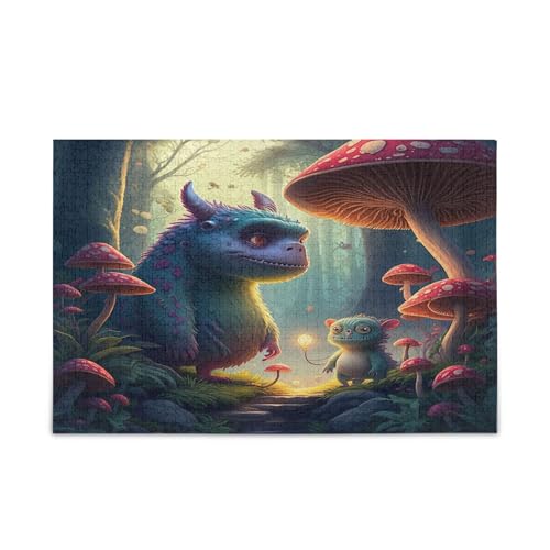 Niedliche Monster-Pilz-Holz-Puzzles, Holzpuzzles für Erwachsene, 1000 Teile, Puzzle für Familie, 29,5 x 19,78 cm Niedliche Monster-Pilz-Holz-Puzzles, Holzpuzzles für Erwachsene, 1000 Teile, Puzzle für Familie, 29,5 x 19,78 cm von RPLIFE