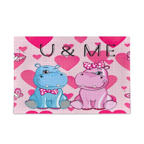 Niedliche Nilpferde rosa Erwachsenen-Puzzle, einzigartige Puzzle, 500 Teile, Puzzle für Erwachsene, 50,5 x 37,8 cm Niedliche Nilpferde rosa Erwachsenen-Puzzle, einzigartige Puzzle, 500 Teile, Puzzle für Erwachsene, 50,5 x 37,8 cm von RPLIFE