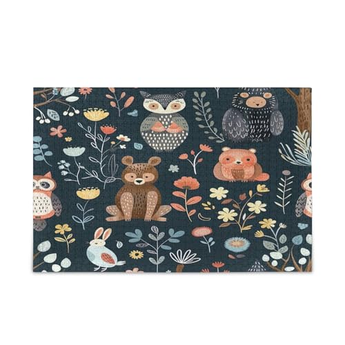 Niedliche Tiere Eule Bär Kaninchen Erwachsene Holzpuzzles Familienpuzzles 1000 Teile 29,5 × 19,78 cm Niedliche Tiere Eule Bär Kaninchen Erwachsene Holzpuzzles Familienpuzzles 1000 Teile 29,5 × 19,78 cm von RPLIFE