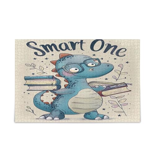 Niedliche blaue Dinosaurier-Brille, Holzpuzzle für Erwachsene, 500 Teile, Puzzle für Familie, 50 x 37 cm Niedliche blaue Dinosaurier-Brille, Holzpuzzle für Erwachsene, 500 Teile, Puzzle für Familie, 50 x 37 cm von RPLIFE
