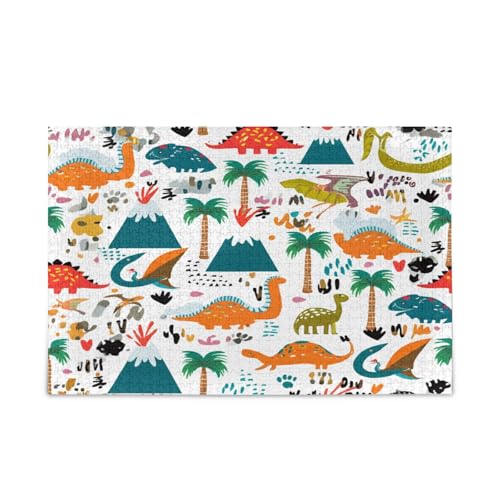 Niedliche bunte Dinosaurier-Holzpuzzles für Erwachsene, mit Buchstaben auf der Rückseite, 1000 Teile, Puzzle für Familie, 74 x 70 cm Niedliche bunte Dinosaurier-Holzpuzzles für Erwachsene, mit Buchstaben auf der Rückseite, 1000 Teile, Puzzle für Familie, 74 x 70 cm von RPLIFE