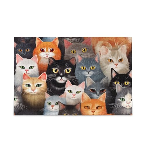 Niedliche bunte Katzen-Puzzle, Holz-Puzzle, Erwachsene, 500 Teile, Puzzle für Familie, 50 x 37 cm Niedliche bunte Katzen-Puzzle, Holz-Puzzle, Erwachsene, 500 Teile, Puzzle für Familie, 50 x 37 cm von RPLIFE
