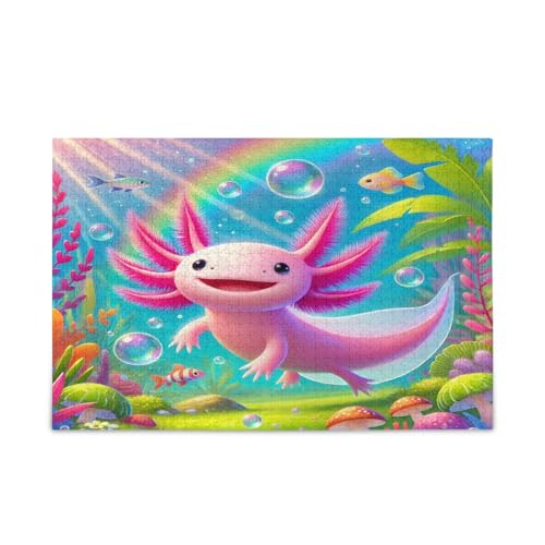 Niedliche rosa Axolotl-Puzzles 1000, 75 x 50 cm Niedliche rosa Axolotl-Puzzles 1000, 75 x 50 cm von RPLIFE
