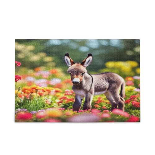 Niedlicher Esel, buntes Blumenfeld, Holzpuzzles für Erwachsene, 1000 Puzzles, 74 x 50 cm Niedlicher Esel, buntes Blumenfeld, Holzpuzzles für Erwachsene, 1000 Puzzles, 74 x 50 cm von RPLIFE