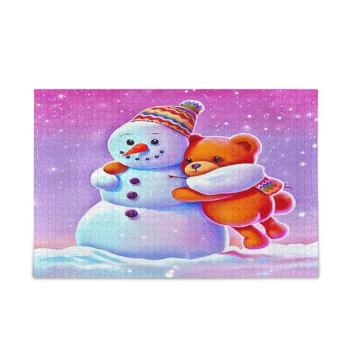 Niedlicher Schneemann-Bär, rosa Holz-Puzzle, Puzzle, Erwachsene, 1000 Teile, 74 x 50 cm Niedlicher Schneemann-Bär, rosa Holz-Puzzle, Puzzle, Erwachsene, 1000 Teile, 74 x 50 cm von RPLIFE
