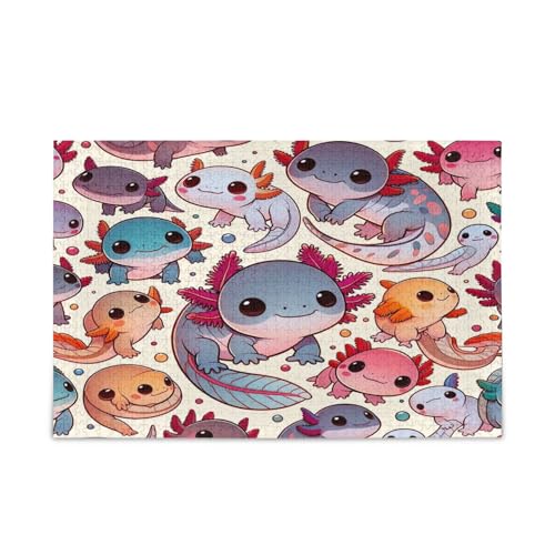 Niedliches Axolotl-Holz-Puzzle, Bildpuzzle, 500 Teile, Puzzle für Familie, 50,5 x 37,8 cm Niedliches Axolotl-Holz-Puzzle, Bildpuzzle, 500 Teile, Puzzle für Familie, 50,5 x 37,8 cm von RPLIFE