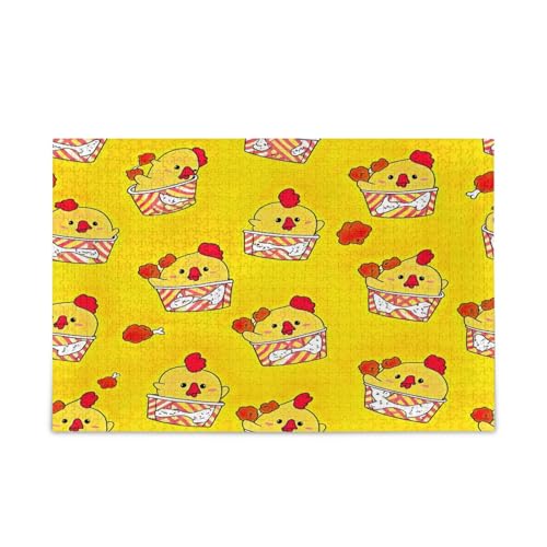 Niedliches Cartoon-Huhn-Puzzle, Gelb, Familienpuzzle, 500 Teile, 50,5 x 37,8 cm von RPLIFE