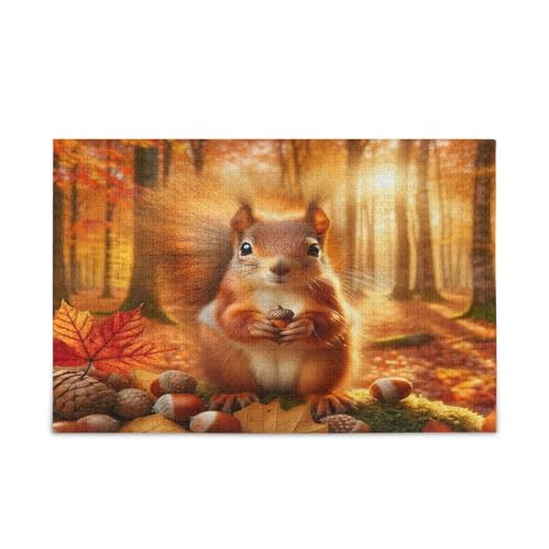 Niedliches Eichhörnchen Herbstwald Holzpuzzles Lustige Puzzles 500 Teile Puzzle für Familie 20,5 × 14,22,9 cm Niedliches Eichhörnchen Herbstwald Holzpuzzles Lustige Puzzles 500 Teile Puzzle für Familie 20,5 × 14,22,9 cm von RPLIFE