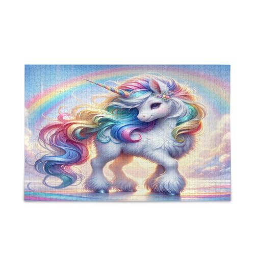Niedliches Einhorn- und Regenbogen-Holz-Puzzle, lustige Puzzles für Erwachsene, 1000 Teile, Puzzle für Familie, 74 x 70 cm Niedliches Einhorn- und Regenbogen-Holz-Puzzle, lustige Puzzles für Erwachsene, 1000 Teile, Puzzle für Familie, 74 x 70 cm von RPLIFE
