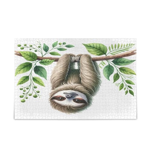 Niedliches Faultier-Puzzle, weiß, Familienpuzzle, 1000 Teile, 29,5 × 19,78 cm Niedliches Faultier-Puzzle, weiß, Familienpuzzle, 1000 Teile, 29,5 × 19,78 cm von RPLIFE