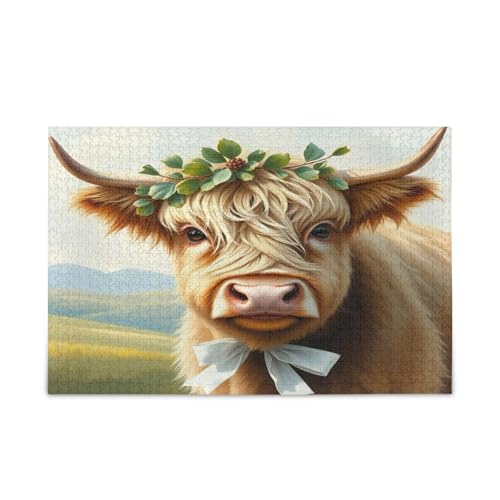 Niedliches Hochlandkuh Holzpuzzle für Erwachsene, hübsche Puzzles, 1000 Teile, Puzzle für Familie, 74 x 70 cm Niedliches Hochlandkuh Holzpuzzle für Erwachsene, hübsche Puzzles, 1000 Teile, Puzzle für Familie, 74 x 70 cm von RPLIFE