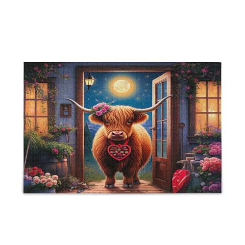 Niedliches Hochlandkuh Holzpuzzle für Erwachsene, lustige Puzzles für Erwachsene, 1000 Teile, 74 x 70 cm Niedliches Hochlandkuh Holzpuzzle für Erwachsene, lustige Puzzles für Erwachsene, 1000 Teile, 74 x 70 cm von RPLIFE