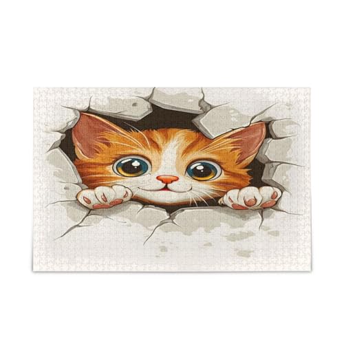 Niedliches Katzenholzpuzzle für Erwachsene, Foto-Puzzle, lustige Puzzle, einzigartige Puzzles von RPLIFE