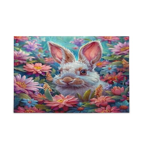 Niedliches Osterhasen-Puzzle mit bunten Blumen, für Erwachsene, einzigartige Puzzles für Erwachsene, 1000 Teile, Puzzle für Erwachsene, 74 x 70 cm Niedliches Osterhasen-Puzzle mit bunten Blumen, für Erwachsene, einzigartige Puzzles für Erwachsene, 1000 Teile, Puzzle für Erwachsene, 74 x 70 cm von RPLIFE