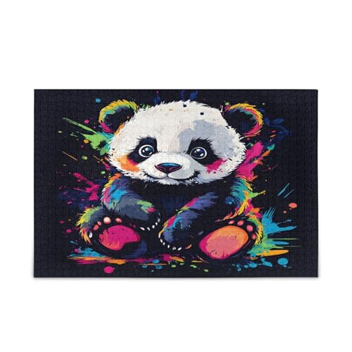 Niedliches Panda-Holzpuzzle mit Batikmuster, schwarz, für Erwachsene, einzigartige Puzzles, 1000 Teile, Puzzle für Erwachsene, 74 x 70 cm Niedliches Panda-Holzpuzzle mit Batikmuster, schwarz, für Erwachsene, einzigartige Puzzles, 1000 Teile, Puzzle für Erwachsene, 74 x 70 cm von RPLIFE