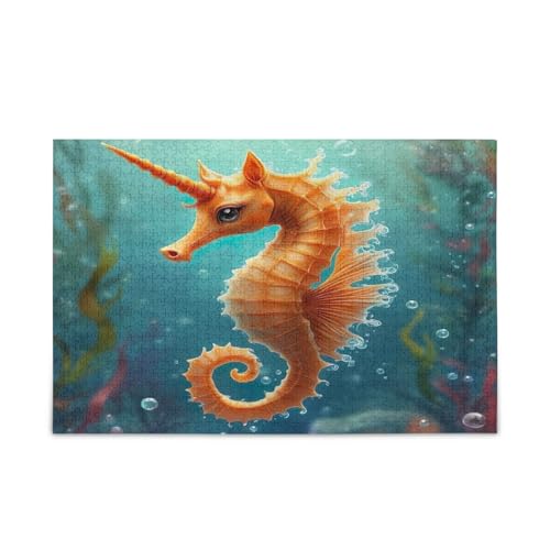 Niedliches Seepferdchen-Einhorn-Holzpuzzle für Erwachsene, einzigartige Puzzles, 1000 Teile, Puzzle für Erwachsene, 74 x 70 cm Niedliches Seepferdchen-Einhorn-Holzpuzzle für Erwachsene, einzigartige Puzzles, 1000 Teile, Puzzle für Erwachsene, 74 x 70 cm von RPLIFE