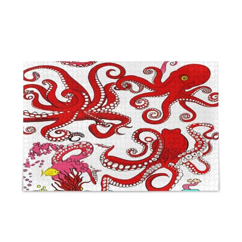 Octopus Holzpuzzle für Erwachsene, lustige Puzzles für Erwachsene, 500 Teile, Puzzle für Familie, 50,5 x 37,8 cm Octopus Holzpuzzle für Erwachsene, lustige Puzzles für Erwachsene, 500 Teile, Puzzle für Familie, 50,5 x 37,8 cm von RPLIFE