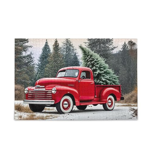 Old Red Truck Weihnachtsbaum Holzpuzzles Einzigartige Puzzles 500 Teile Puzzle für Erwachsene 20,5 × 14,22,9 cm Old Red Truck Weihnachtsbaum Holzpuzzles Einzigartige Puzzles 500 Teile Puzzle für Erwachsene 20,5 × 14,22,9 cm von RPLIFE