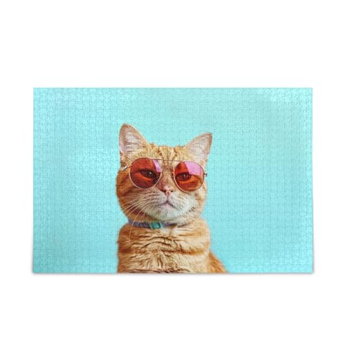 Orangene Katze, lustige blaue Puzzles, einzigartiges Puzzle, 1000 Teile, Puzzle für Erwachsene, 74 x 70 cm Orangene Katze, lustige blaue Puzzles, einzigartiges Puzzle, 1000 Teile, Puzzle für Erwachsene, 74 x 70 cm von RPLIFE