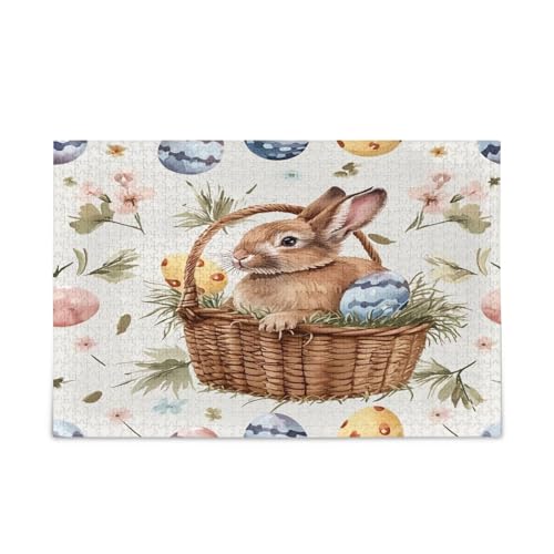 Oster-Hasen-Eier-Puzzles Holzpuzzles für Erwachsene, 1000 Teile, Puzzle für Familie, 74 x 70 cm Oster-Hasen-Eier-Puzzles Holzpuzzles für Erwachsene, 1000 Teile, Puzzle für Familie, 74 x 70 cm von RPLIFE