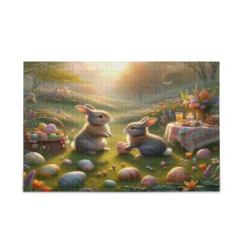 Osterhasen-Puzzles für Erwachsene, 1000 Teile, 74 x 50 cm Osterhasen-Puzzles für Erwachsene, 1000 Teile, 74 x 50 cm von RPLIFE