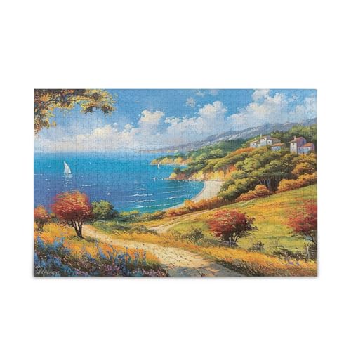 Painting Hillside Beach Landscape Puzzles Picture Puzzles 1000 Pieces Puzzle for Family 29.5×19.78 cm Painting Hillside Beach Landscape Puzzles Picture Puzzles 1000 Pieces Puzzle for Family 29.5×19.78 cm von RPLIFE