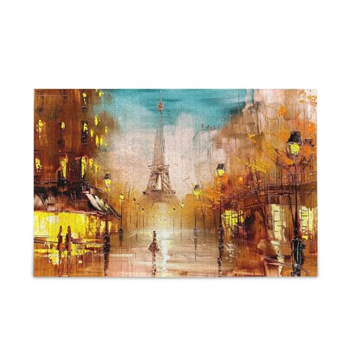 Painting Street Paris Eiffel Holzpuzzles für Erwachsene, einzigartiges Puzzle, 500 Teile, Puzzle für Erwachsene, 20,5 × 14,22,9 cm Painting Street Paris Eiffel Holzpuzzles für Erwachsene, einzigartiges Puzzle, 500 Teile, Puzzle für Erwachsene, 20,5 × 14,22,9 cm von RPLIFE