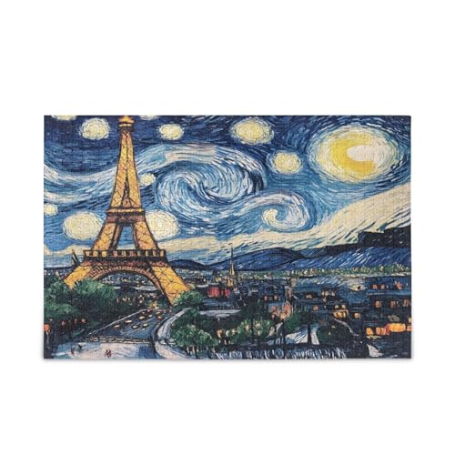 Paris Eiffeltuch Sternennacht Erwachsene Holzpuzzles Hübsches Puzzle 500 Teile Puzzle für Familie 20,5 × 14,22,9 cm Paris Eiffeltuch Sternennacht Erwachsene Holzpuzzles Hübsches Puzzle 500 Teile Puzzle für Familie 20,5 × 14,22,9 cm von RPLIFE