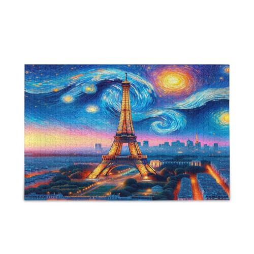 Paris Eiffelturm Sternennacht Holzpuzzle Gedankenspiele für Erwachsene 1000 Teile Puzzle für Familie 29,5 × 19,78 cm Paris Eiffelturm Sternennacht Holzpuzzle Gedankenspiele für Erwachsene 1000 Teile Puzzle für Familie 29,5 × 19,78 cm von RPLIFE