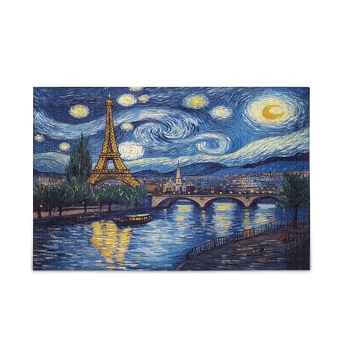 Paris Sternennacht-Puzzles für Erwachsene, lustige Puzzles, 1000 Teile, Puzzle für Familie, 74 x 70 cm von RPLIFE