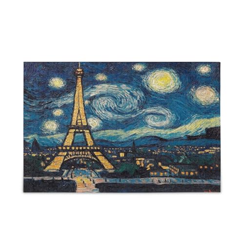 Pariser Eiffeltuch bei Sternennacht, Holzpuzzle, einzigartiges Puzzle, 500 Teile, Puzzle für Erwachsene, 20,5 x 14,22,9 cm Pariser Eiffeltuch bei Sternennacht, Holzpuzzle, einzigartiges Puzzle, 500 Teile, Puzzle für Erwachsene, 20,5 x 14,22,9 cm von RPLIFE