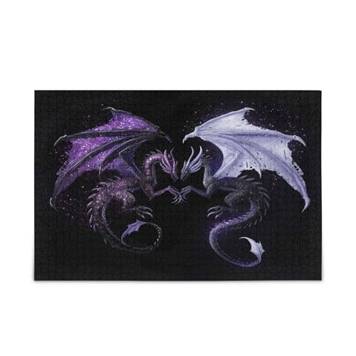 Purple Dragon White Bat Wings Family Puzzles for Kids and Adults, 500 Piece Jigsaw Puzzles, Pretty Puzzles, Puzzle with Letters on Back Purple Dragon White Bat Wings Family Puzzles for Kids and Adults, 500 Piece Jigsaw Puzzles, Pretty Puzzles, Puzzle with Letters on Back von RPLIFE