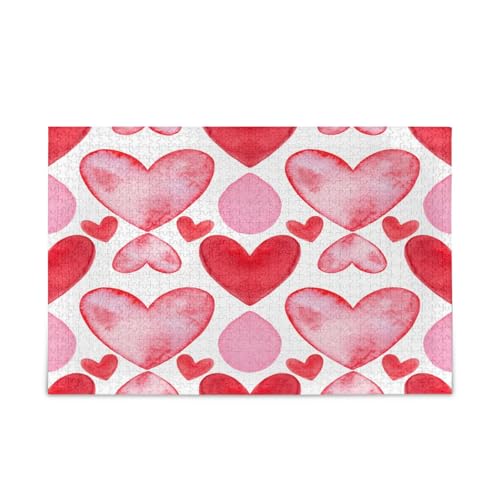 Puzzle für Erwachsene, buntes rotes Herz, einzigartige Puzzles für Erwachsene, 1000 Teile, Puzzle für Erwachsene, 74 x 70 cm von RPLIFE