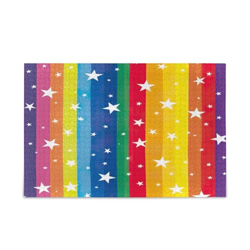 Rainbow Stripes Familienpuzzles, Puzzles für Erwachsene 1000 Teile Lustiges Schönes Puzzle, Gedankenspiele für Erwachsene von RPLIFE
